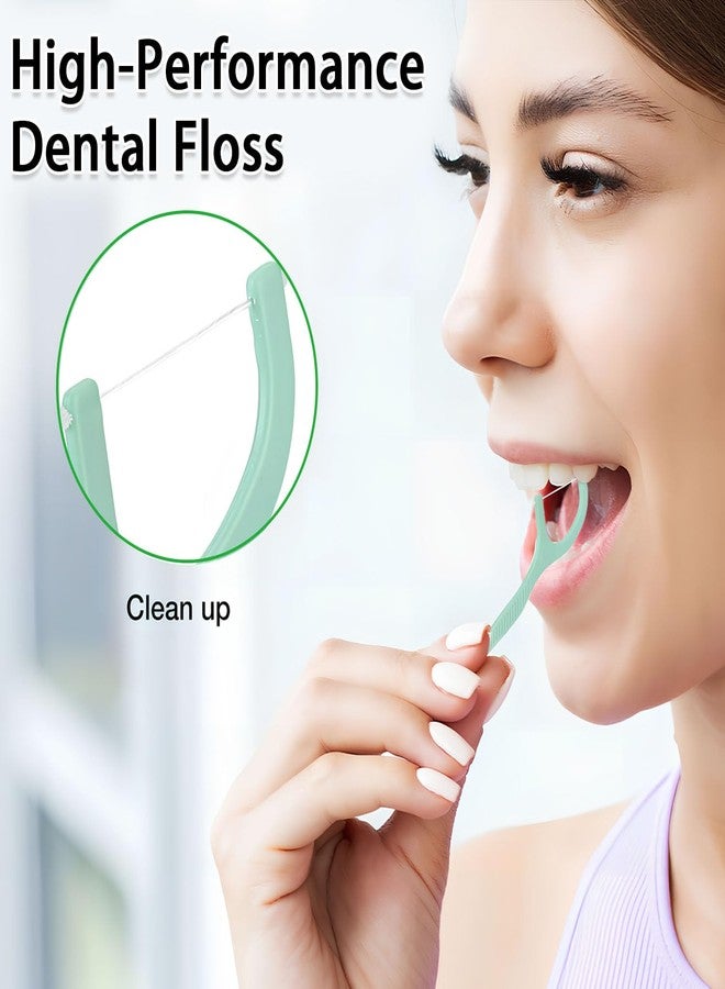 Qivorimith Dental Floss Picks for Teeth Cleaning,Dental Flossers for Removes Food and Plaque,Fresh Mint Flavor,100 Count - Image 2